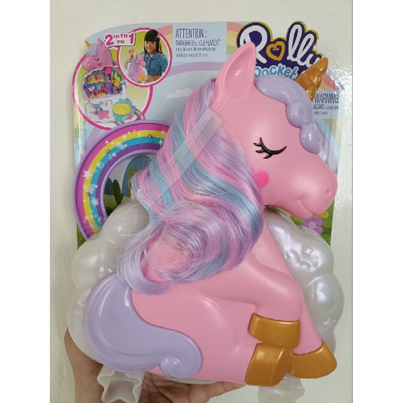 figure polly pocket rainbow unicorn salon