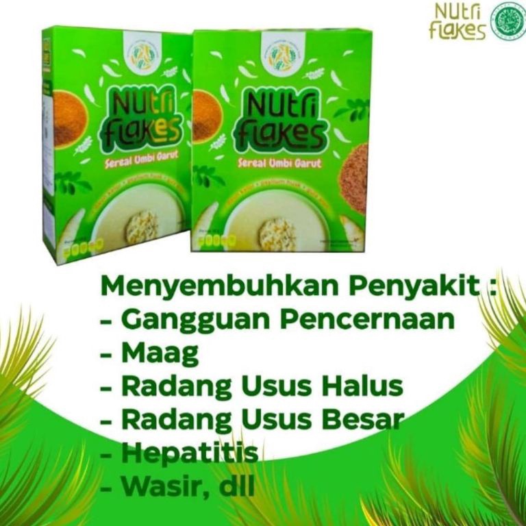 

Diminati Nutriflakes Sereal Umbi Garut Atasi Asam Lambung 1 Box 28 Gram