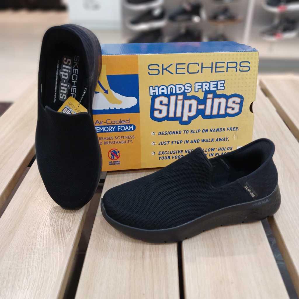 Sepatu Slip On Pria - SKECHERS GO WALK Flex / Black - [216491BBK] - Original