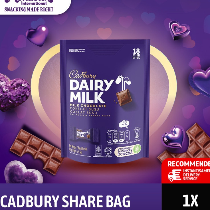 

Ready Stock Cadbury Dairy Milk Cokelat Sharebag Isi 18 Edisi Ramadhan