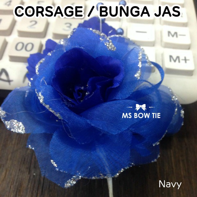 Corsage Jas Korsase Panitia Bunga Dada Warna Biru