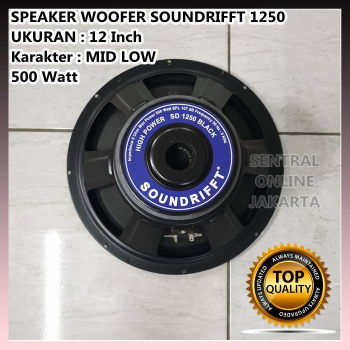 SPEAKER WOOFER KOMPONEN SOUNDRIFFT SD 1250 12in 12inch 500 WATT 12" SD1250 AUDIO FULL RANGE