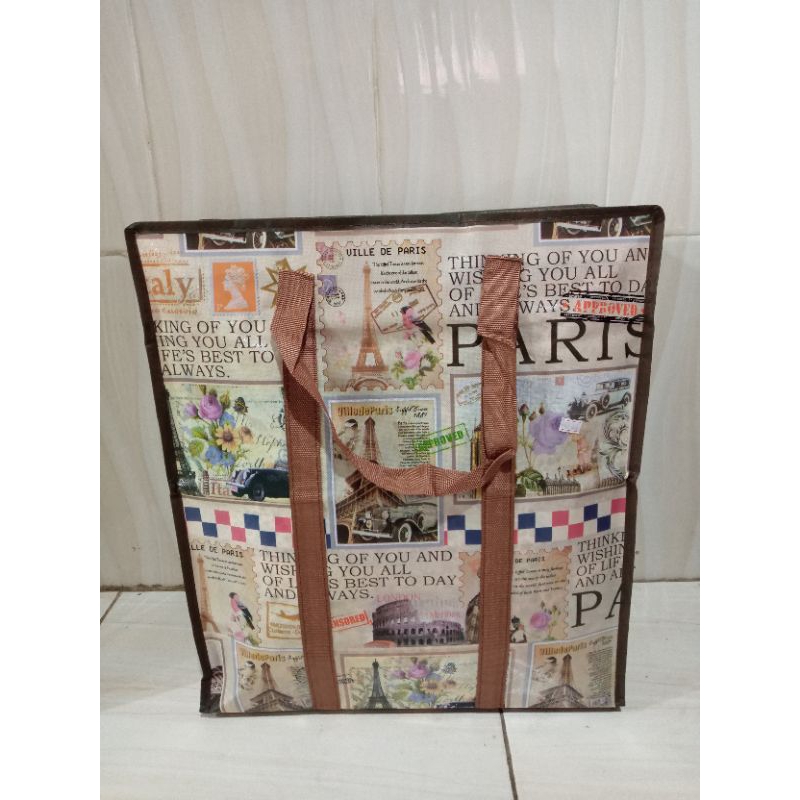 tas rinjani ukuran sedang motif Paris / tas karung sedang