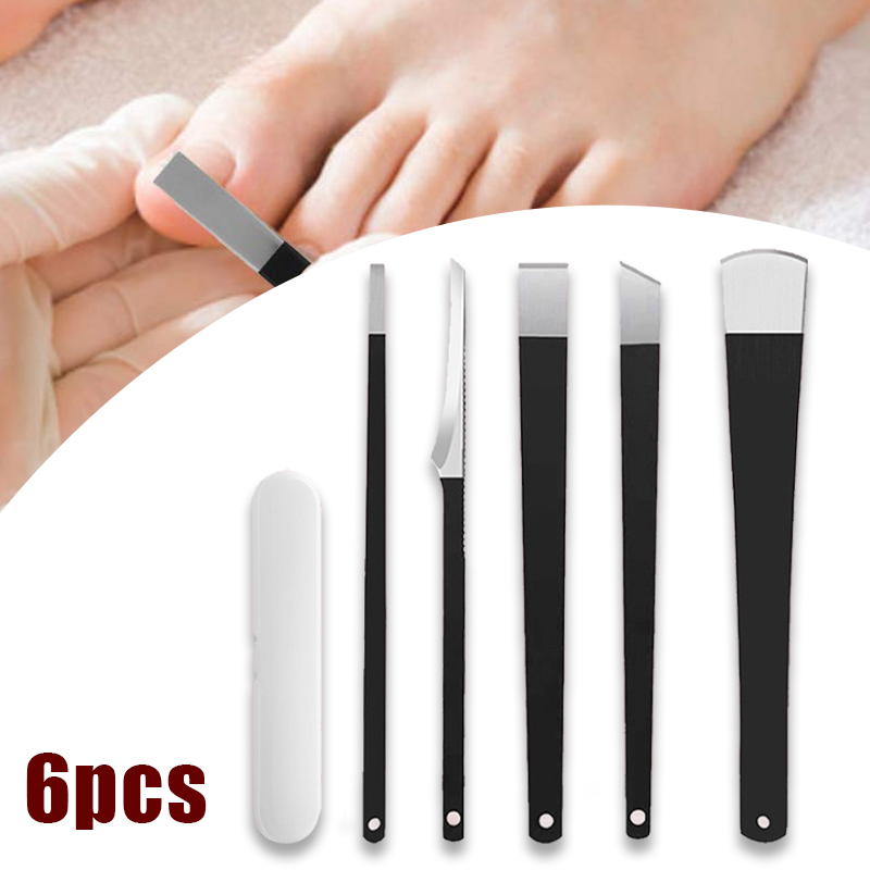 6Pcs Set Pedikur Pisau Gunting Kuku Cantengan  Kutikula Kering Mati Kulit Remover Pisau Cukur Kuku K