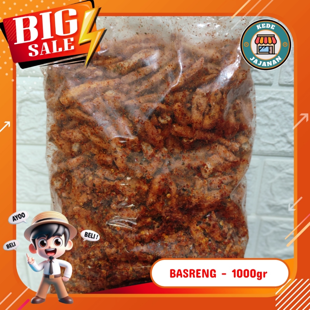 

Basreng Pedas/Original Daun Jeruk Asli Snack Premium Kemasan 1Kg - Kede Jajanan
