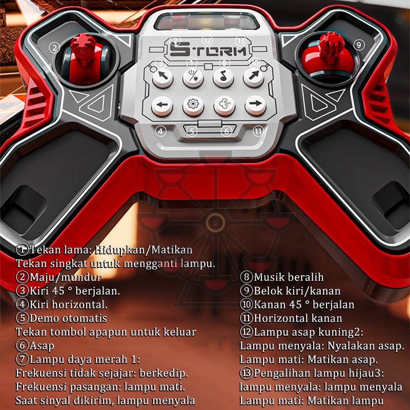 Ferris Wheel 4Wd Spray Drift Stunt Car Dengan Cahaya Asap 2.4Ghz Kecepatan Tinggi Stunt Racing Spray