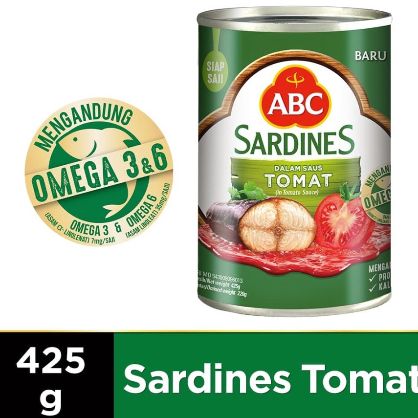 

Pasti Tertarik SARDEN SAUS TOMAT ABC SARDINES IN TOMATO SAUCE 425GR