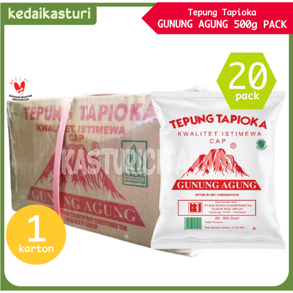 

Tepung Tapioka Sagu Gunung Agung Merah 500gr - 1 Karton x 20 Pack