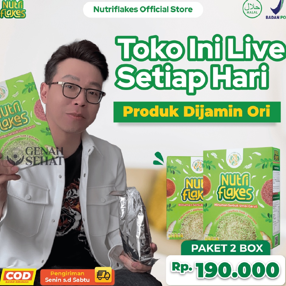 

Promo baru Nutriflakes Sereal Umbi Garut Asam Lambung Ampuh Mengatasi Asam Lambung Dan Gerd 2 Box