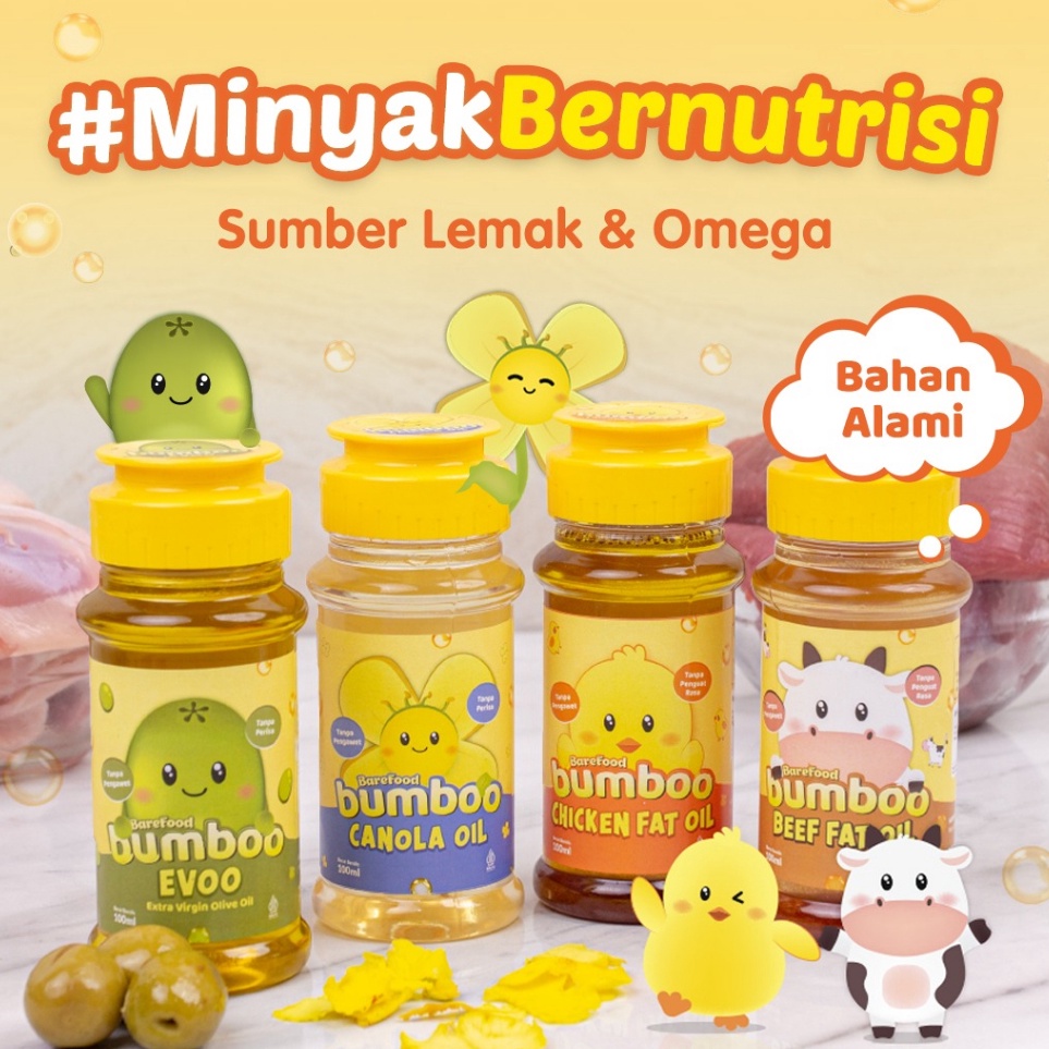 

Produk Ekslusif BUMBOO Minyak Bahan Alami Bernutrisi Sumber Lemak Omega 369 BB Booster Tanpa Perisa Pengawet Tumis atau Topping