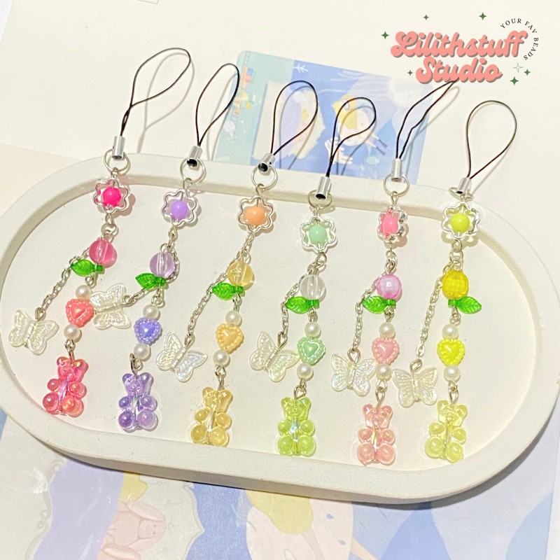 keychain beads | charm phone | gummy bear