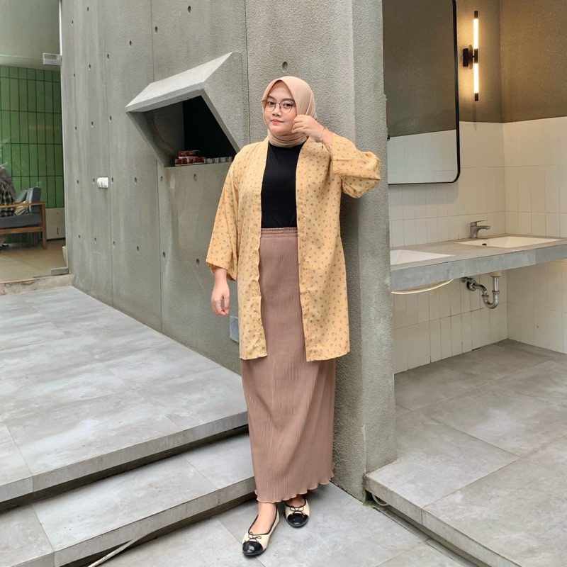 GEETA • Kinan Outer / Outer wanita motif bunga bunga model korea / Cardigan lengan panjang basic wan