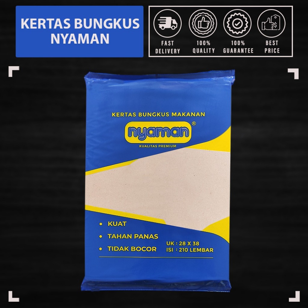 Kertas Nasi / Kertas Bungkus Nasi / Kertas Minyak / Kertas Coklat isi 210 pcs atau lembar 28 x 38 cm
