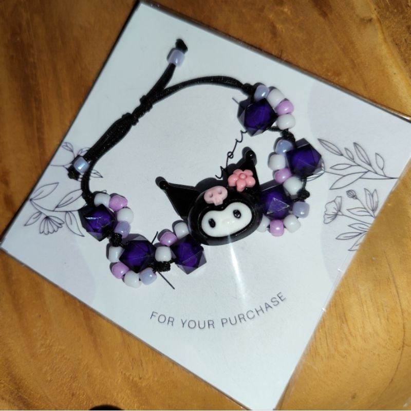 Gelang kuromi, gelang sanrio, gelang tali lucu anak, kuromi sanrio