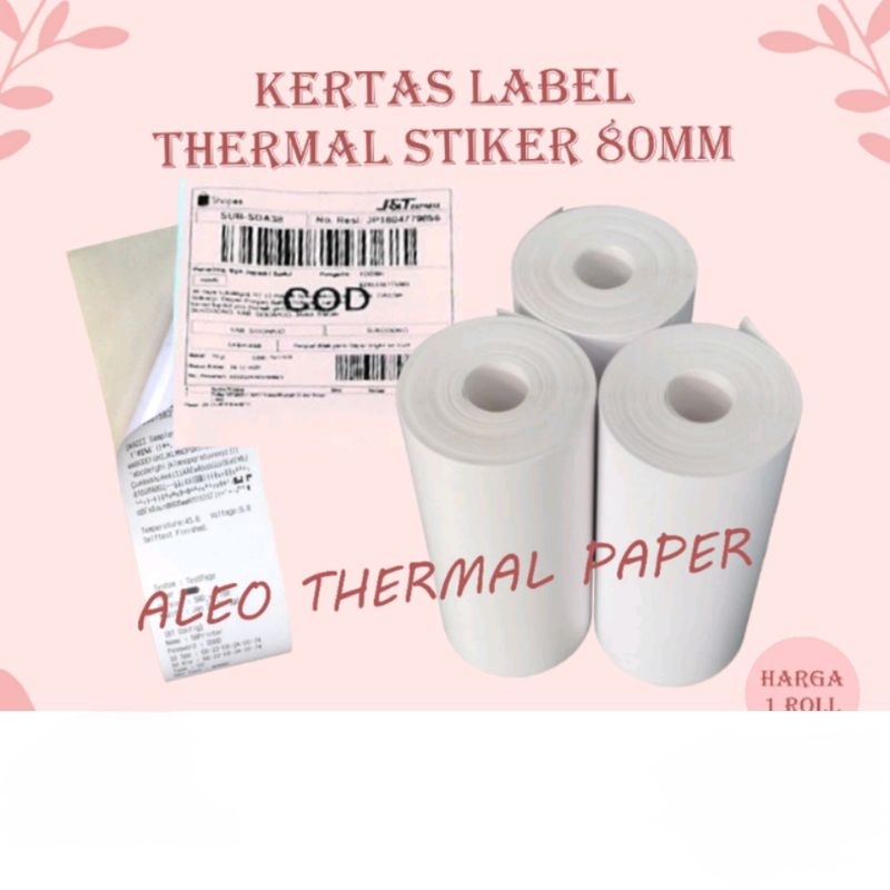 

Kertas Thermal Label Stiker 80mm Panjang 10 meter Continuous 80 mm x 10 meter TEBAL - Label