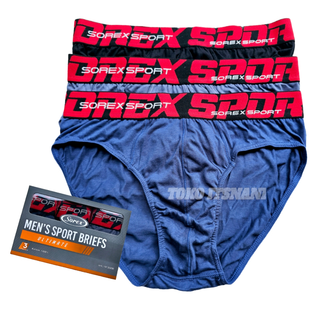 Cd Pria Sorex M 3008 Bahan Katun | Celana Dalam Pria Sorex Karet Boxer