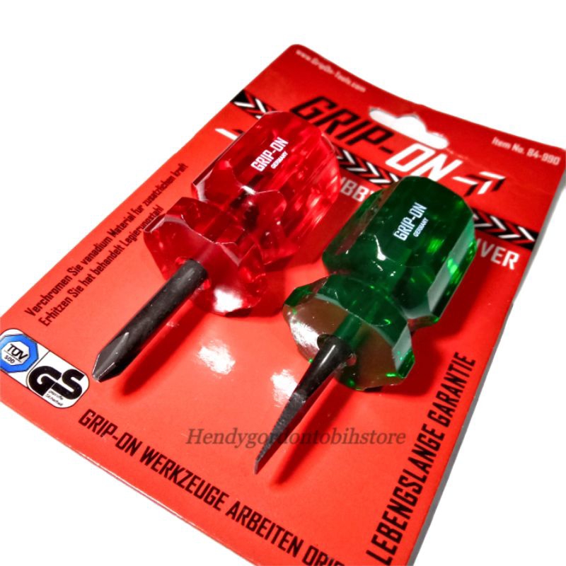 Grip On Obeng Cebol set min plus Stubby Screwdriver Set Obeng pendek