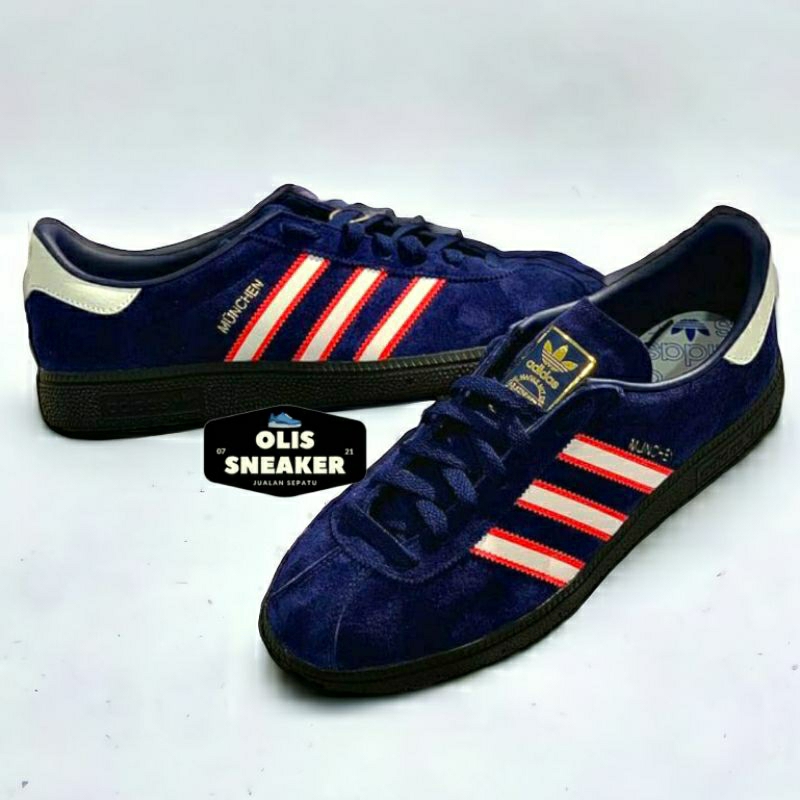 Bisa COD Sepatu Casual Kasual Sneakers Pria Adidas Munchen Grey Sesame Navy Edge Cream Mocca Blue Pa