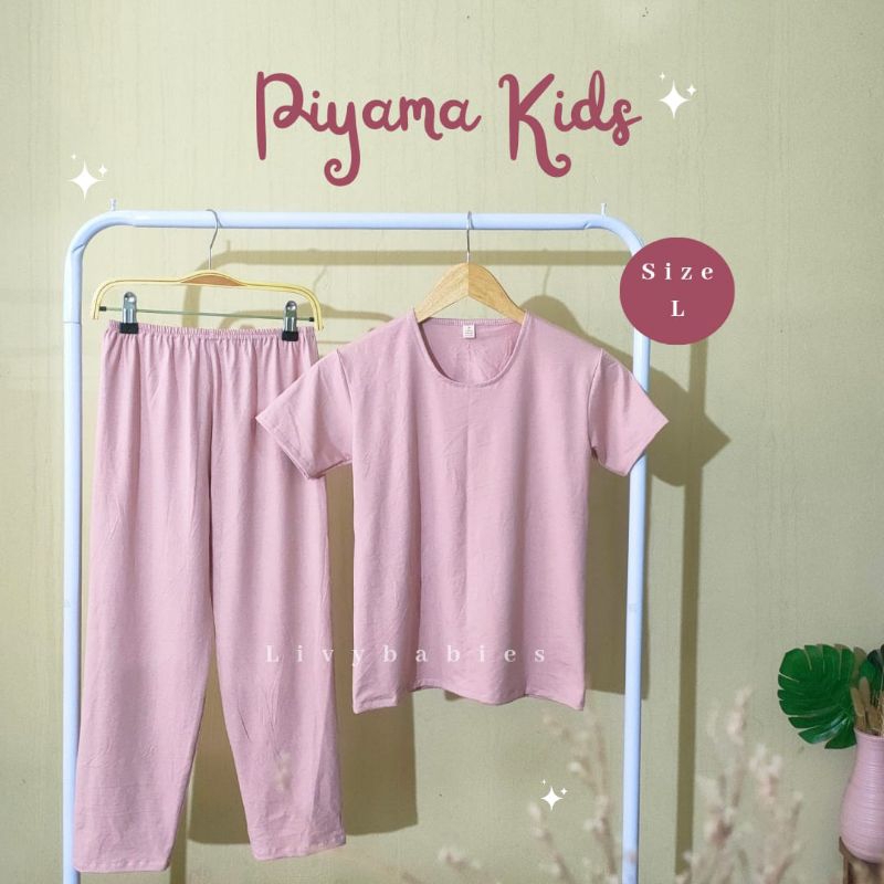 Piyama Anak Rayon Polos ( Size L)