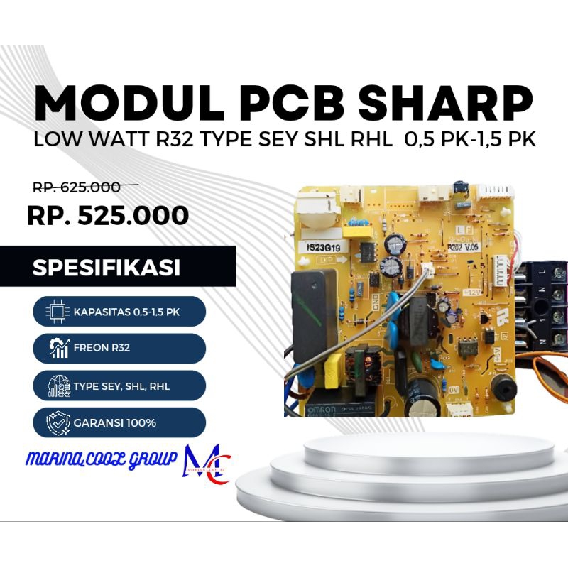 Modul pcb ac split merk Sharp Low watt R32  type SEY SHL RHL 0.5pk - 1pk