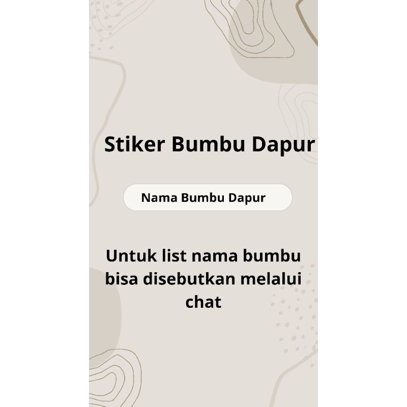 

Stiker bumbu dapur