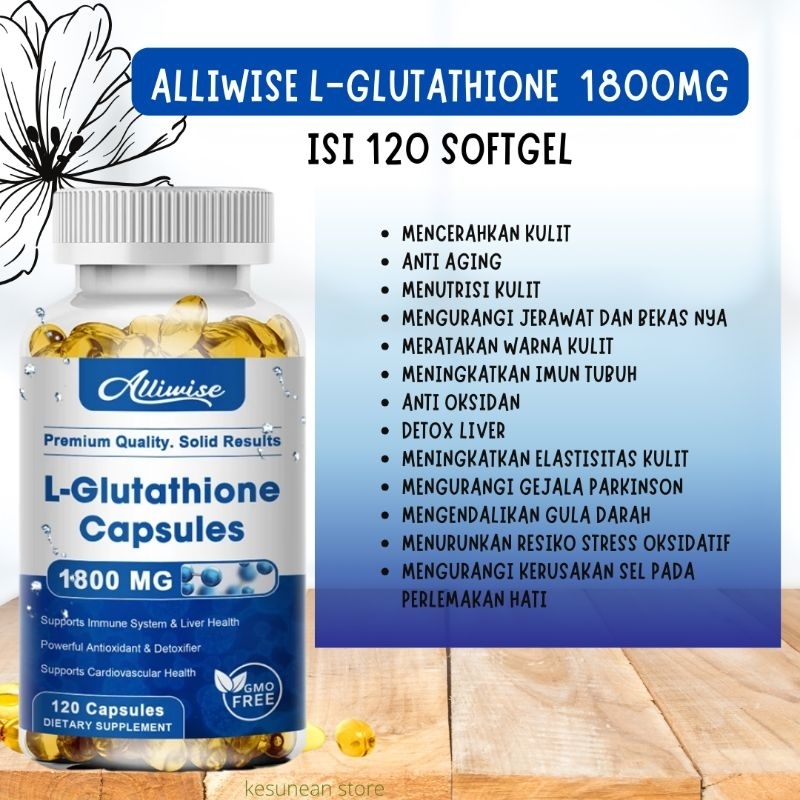 ALLIWISE L-GLUTATHIONE CAPSULES 1800MG ORIGINAL - 120