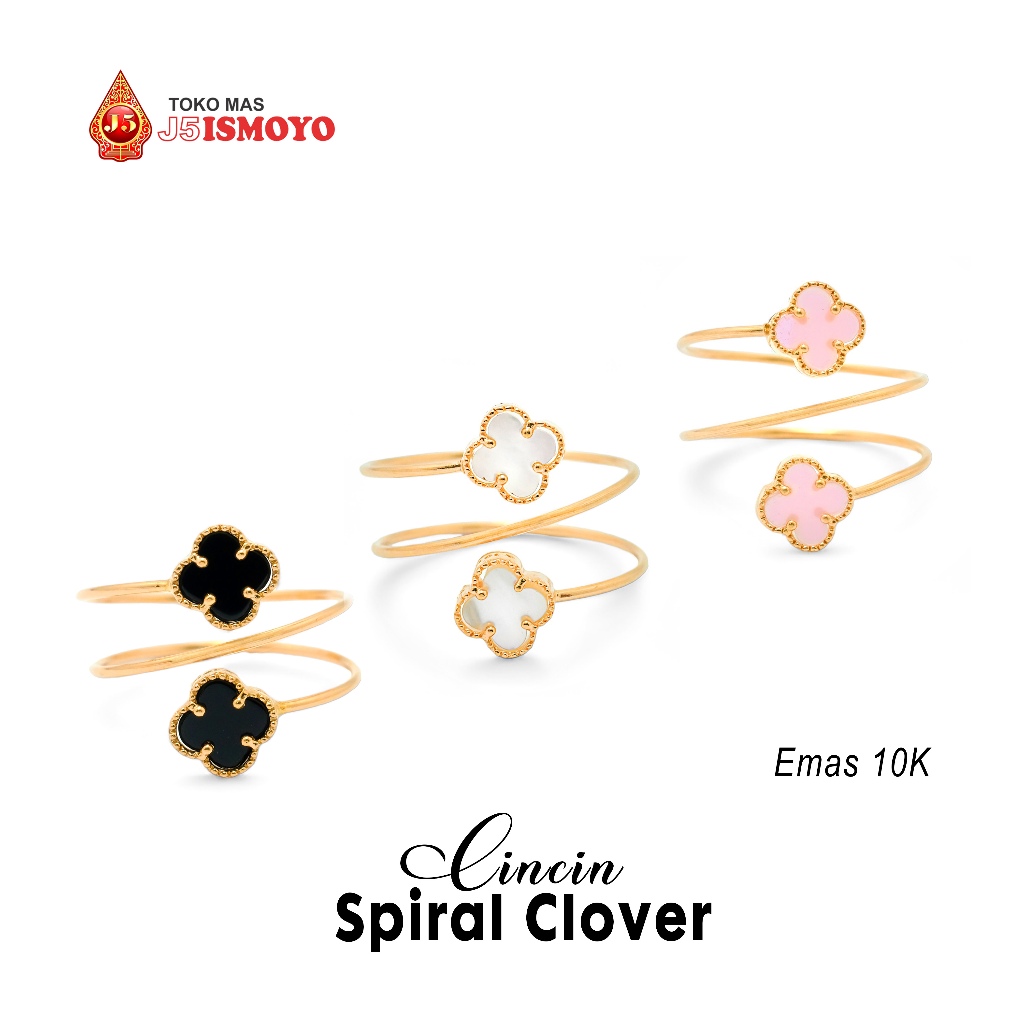 Cincin Emas Spiral Clover J5 Ismoyo
