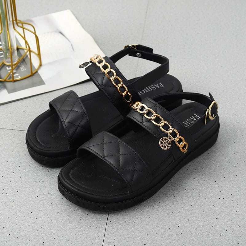 Sandal Sepatu Rantai Korea Import Sandal Jelly Sandal Gunung Tali Rantai Wanita Sepatu Sandal Wanita