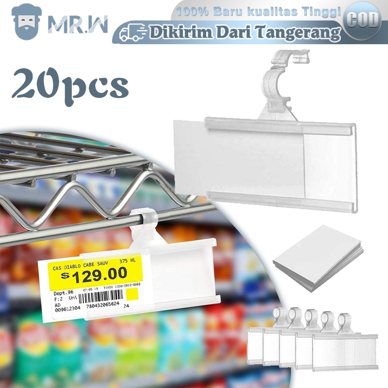 

20pcs/Set Label Harga Mika Price Tag Holder Minimarket Tag Harga Display Price Tag Label Holder