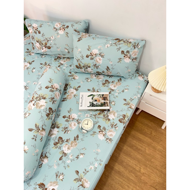 Menys - Sprei Casandra | Sprei Anti Geser | Sprei Sage Green Katun Lembut