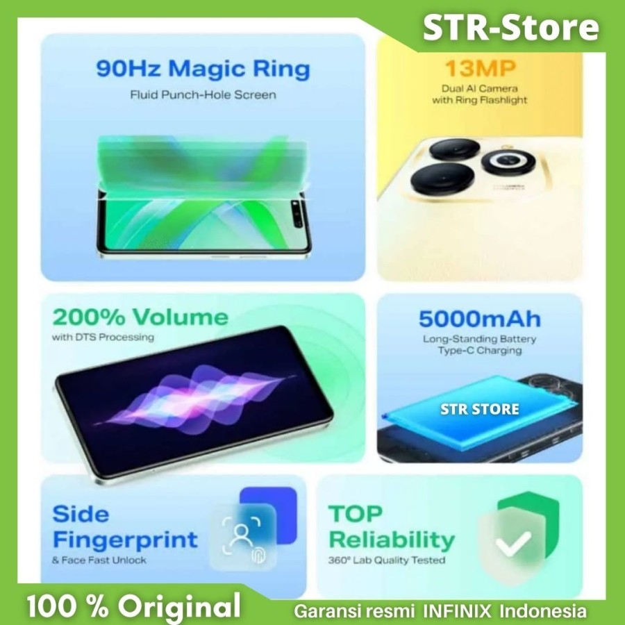 INFINIX SMART 8 4/128 GB GARANSI RESMI INFINIX SMART 8 3/64 GB - 4GB 128GB