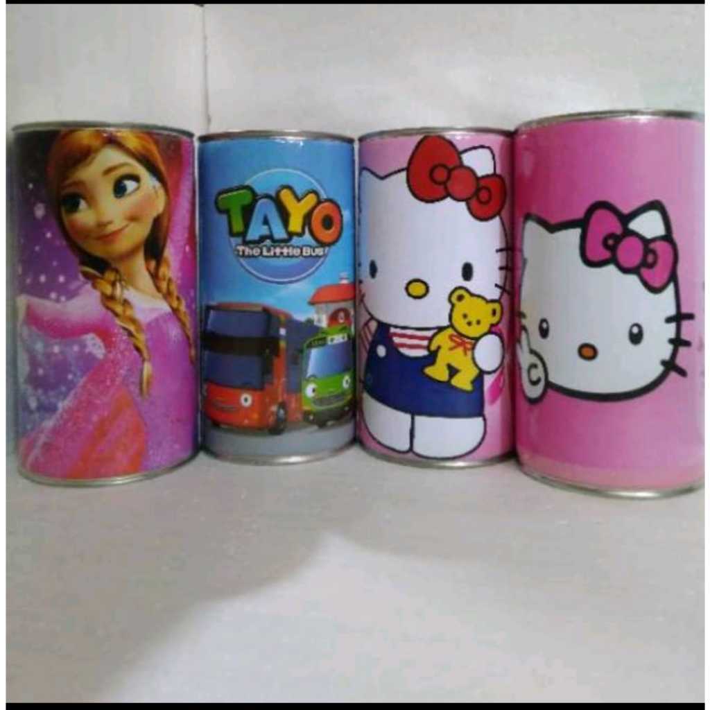 Celengan Kaleng Motif Karakter  Ukuran Besar