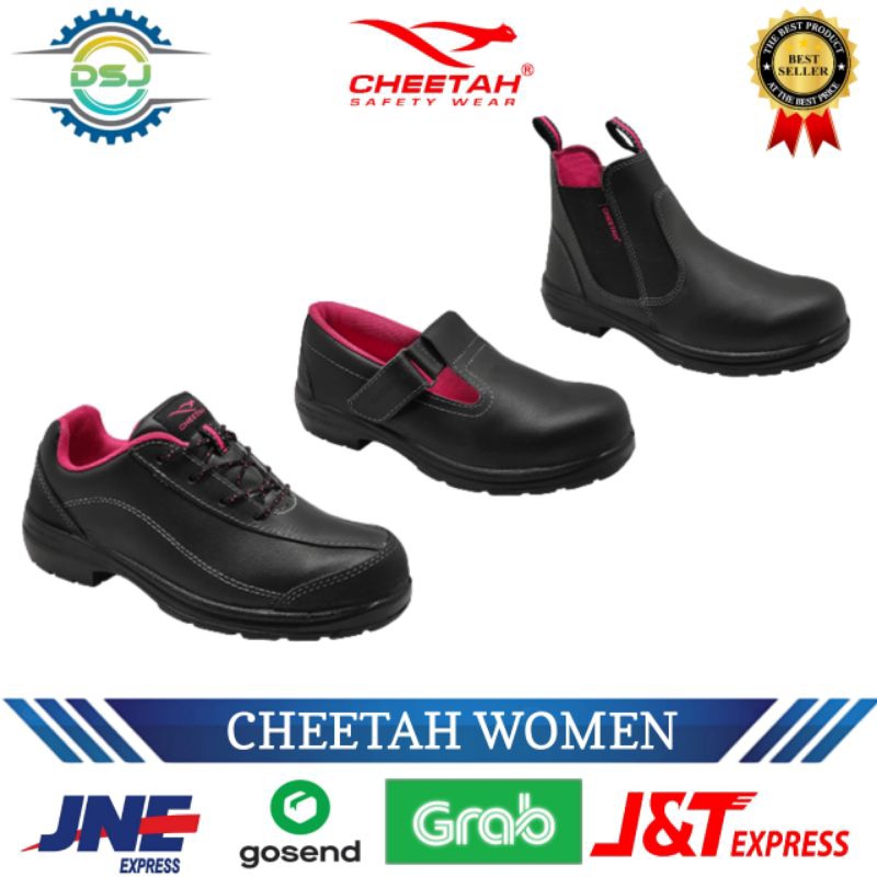 Sepatu Safety Cheetah Wanita / Safety Shoes Cheetah Original (UJUNG BESI)