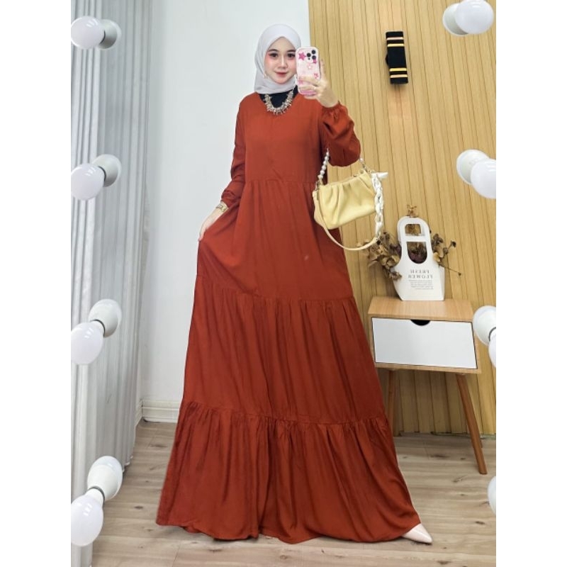New Najwa Gamis Terbaru Jumbo Ld 120 / Gamis Rayon Premium / Gamis Polos