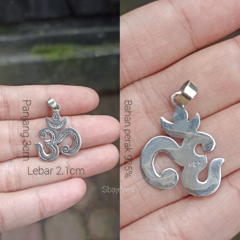 Liontin perak bali asli ongkara india