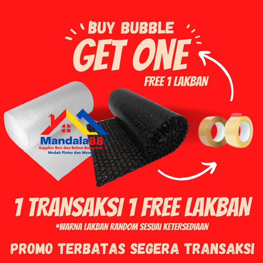 

Babel Warp Bubble Wrap HITAM & PUTIH 1.25MtrX50Mtr