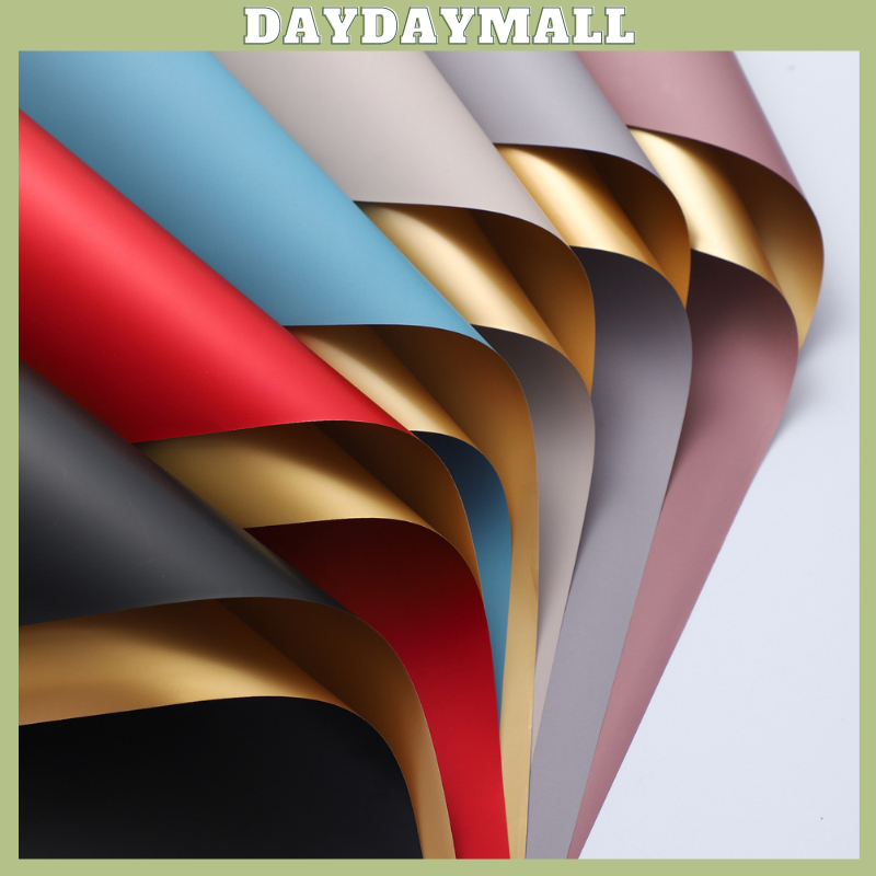 

20 LEMBAR Kertas Buket Gold BiColor Flower Paper Wrapping Cellophane Bouquet KB02