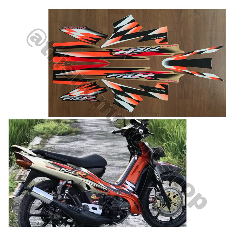 Stiker Sticker Striping F1Z R polet lis list Body Motor Yamaha fiz R Millenium Hitam Gold orange