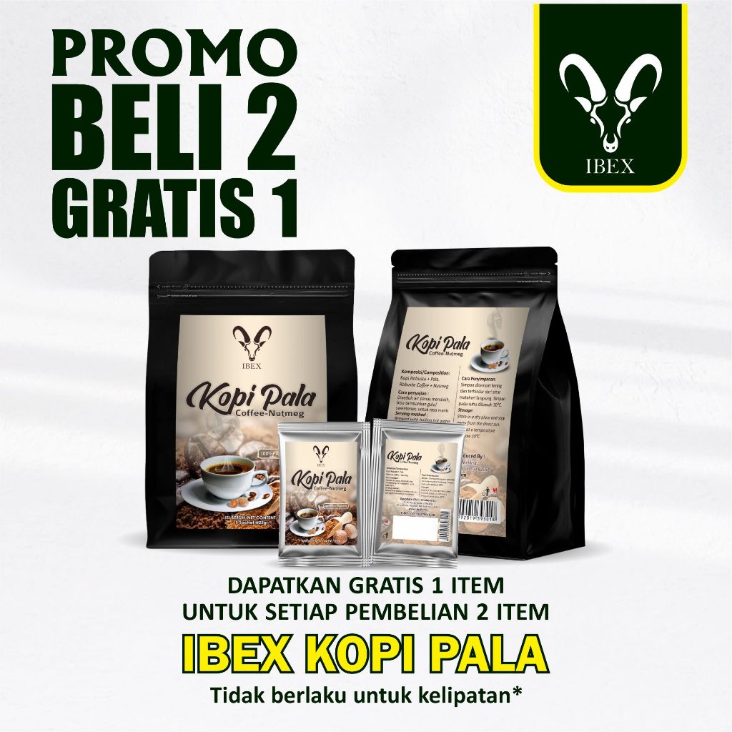 

BUY 2 GET 1 FREE IBEX Kopi Pala - Coffee + Nutmeg - Minuman Kesehatan - 5sct @25gr