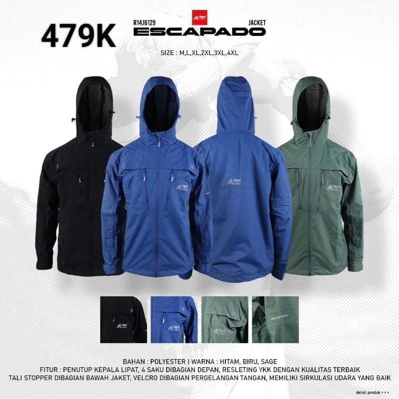 Jaket Gunung Pria Escapado Arei Outdoorgear