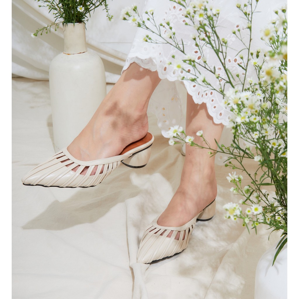 Vimemo Mecca - Heels 3cm Mules Heels | Korean Heels Selop Pesta Kondangan