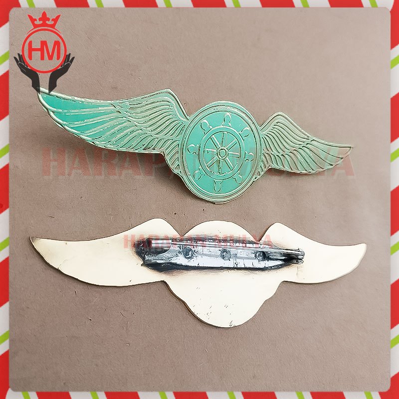 Pin Brevet Pelayaran Logo Kemudi Wing Atribut Sekolah Pelayaran - HM