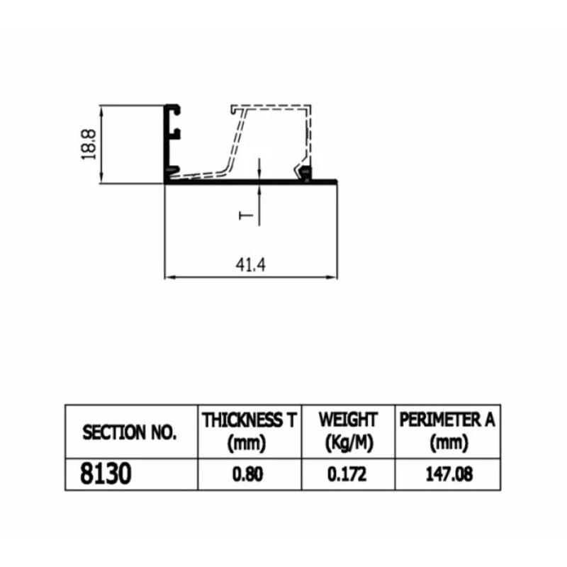 Aluminium Dacon Casement Window 8130 Stoper Daun Jendela Aluminium Batangan