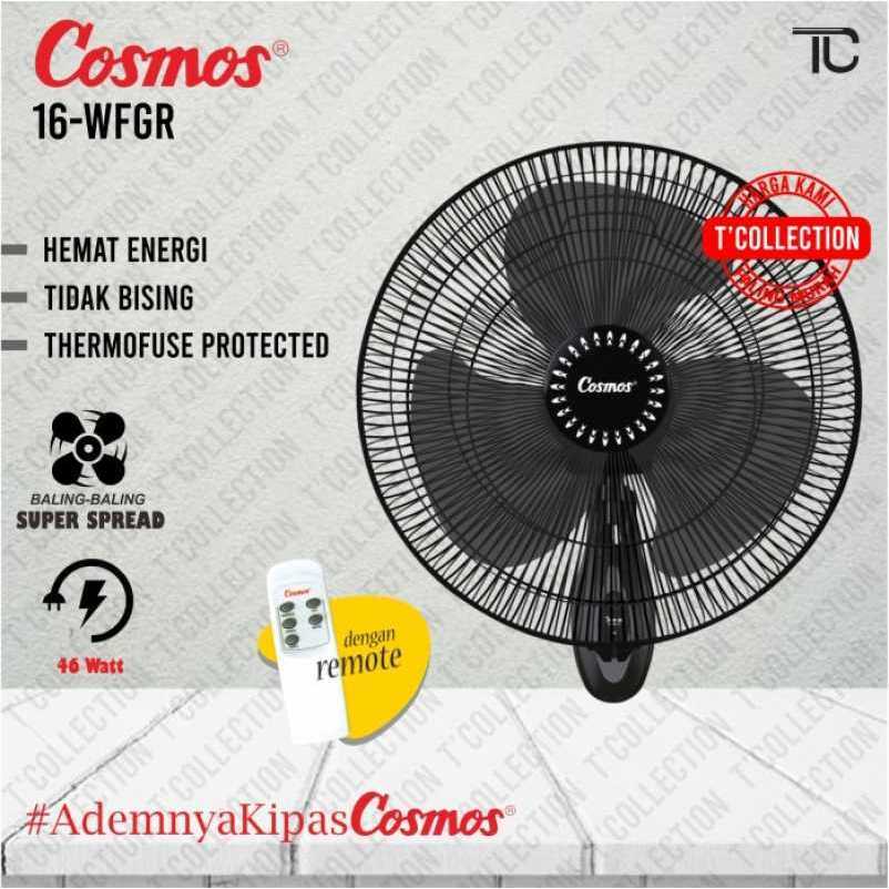 Cosmos 16WFGR Kipas Angin Dinding 16 inchi Di Lengkapi ROMETE
