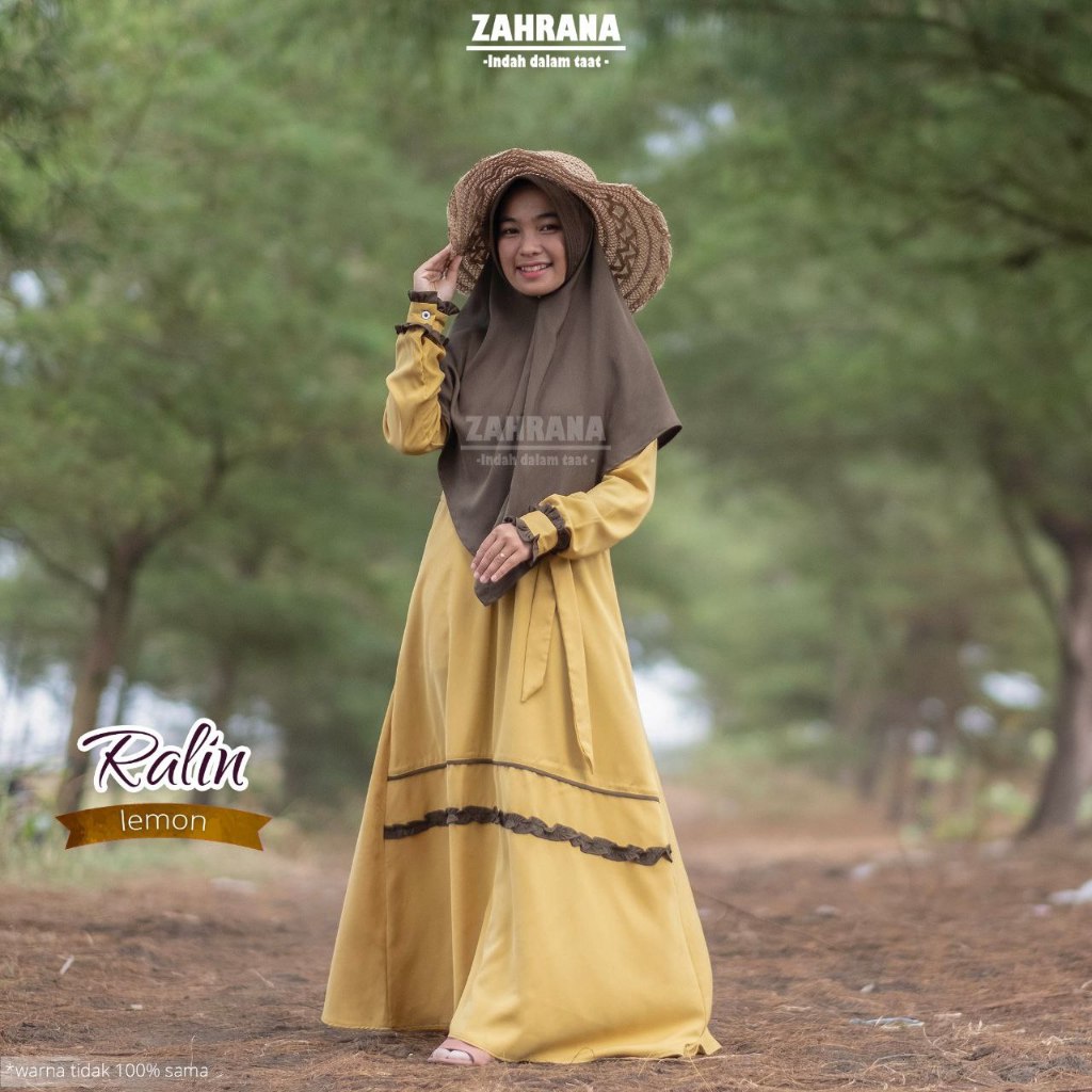 Zahrana Gamis Wanita Ralin Dress Size M Set Khimar Terlaris