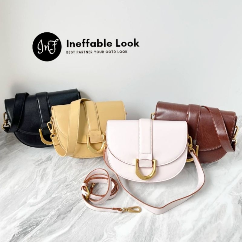 TAS SELEMPANG WANITA SHOULDER BAG CK GABINE SADDLE BAG BEST SELLER TAS IMPORT WANITA CK GABINE HALFM