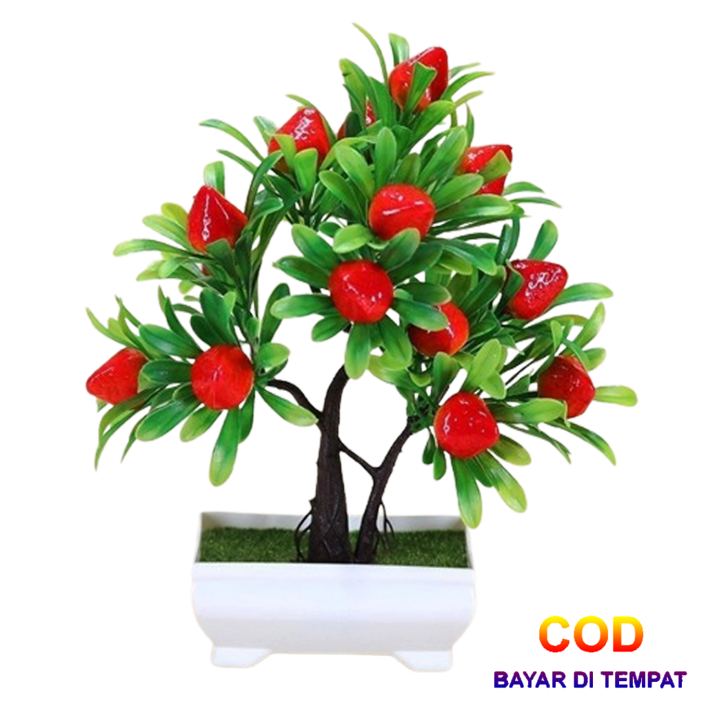 COD Pot Tanaman Pohon Bonsai Bunga Hias Plastik Hiasan Dekorasi Rumah Model Buah Buahan