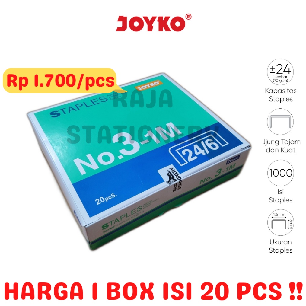 

KODE V7C3 JOYKO STAPLES NO3 ISI STEPLER BESAR HEKTER JOYKO NO31M 2PCS