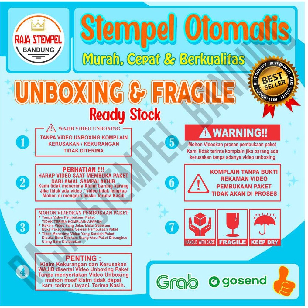 

KODE A7G5 Termurah Stempel Unboxing I Stemple Fragile I Stample Kardus I Stampel Label I Paking I Packing