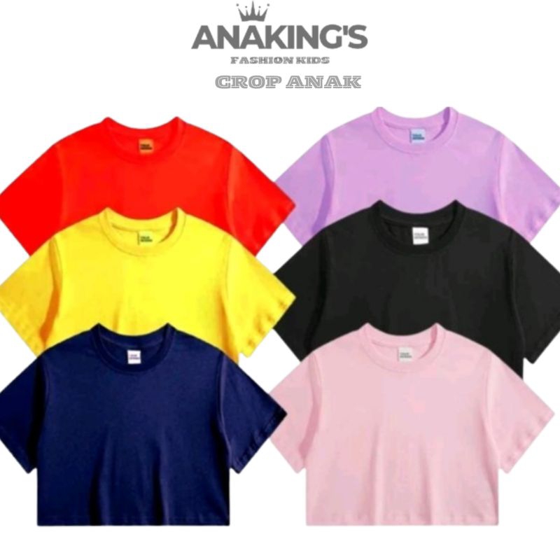 kaos anak perempuan 1,2,3,4,5,6,7,8,9,10,11,12 tahun kaos polos crop anak perempuan / t shirt crop p